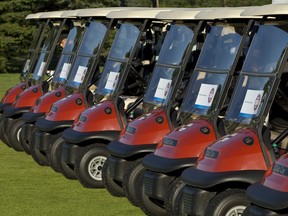 Winnipeg's golf courses won't be changing its carts to an electric fleet for a few years.
Postmedia Network files