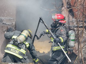 Firefighters responded to a fire in a storage trailer at the rear of a building in the 100 block of Maryland near Broadway Saturday morning.