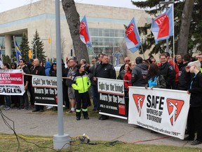 The annual National Day of Mourning Safe Workers of Tomorrow Leaders' Walk for workers killed, injured or became ill due to workplace hazards and incidents at Memorial Park on Friday, was culminated with a reading of the names of the 27 workers killed in 2017 and the official ground-breaking for the Manitoba Workers' Memorial to honour Manitoba firefighters, peace officers, and workers who have lost their lives while at work.