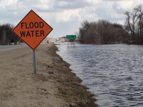 Flood water from the Souris River in April 2011
Winnipeg Sun file