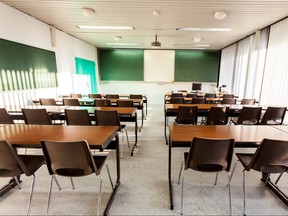 A class room.