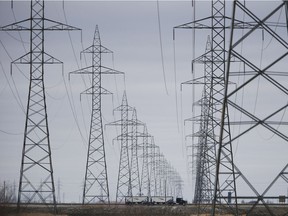 Manitoba Hydro power lines just outside Winnipeg.