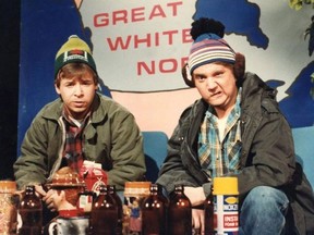 Rick Moranis, left, and Dave Thomas are shown in this undated handout photo as the characters Bob and Doug McKenzie in this scene from the SCTV comedy series. Thomas will be reviving the characters with co-star Rick Moranis - also less seen in recent years - for a benefit show Tuesday at Toronto's Second City.