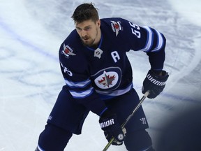 Winnipeg Jets centre Mark Scheifele skates during warmup before facing the Vegas Golden Knights in Game 1 of their Western Conference final series in Winnipeg on Sat., May 12, 2018. Kevin King/Winnipeg Sun/Postmedia Network