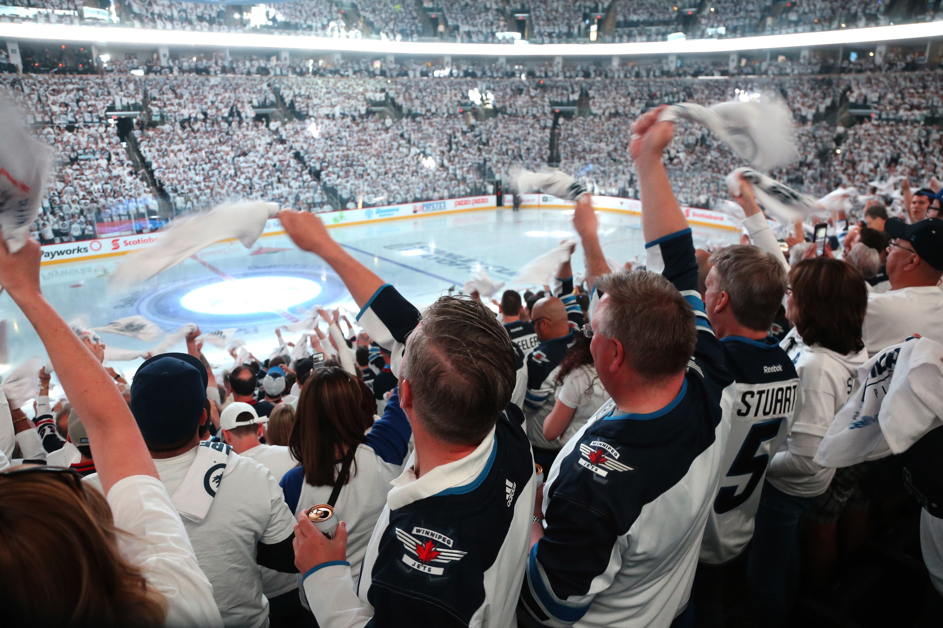 Fans cheer prior to the Winnipeg Jets facing the Vegas Golden Knights in 2018. The Jets could use a playoff run to reignite their fans’ passion.