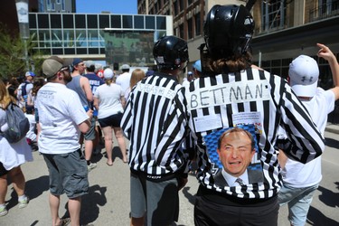 The officials tour the Whiteout Street Party before the Winnipeg Jets battled the Vegas Golden Knights during Game 5 of the Western Conference final in Winnipeg on Sun., May 20, 2018. Kevin King/Winnipeg Sun/Postmedia Network