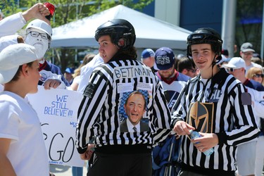 The officials tour the Whiteout Street Party before the Winnipeg Jets battled the Vegas Golden Knights during Game 5 of the Western Conference final in Winnipeg on Sun., May 20, 2018. Kevin King/Winnipeg Sun/Postmedia Network