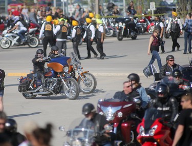 The 10th Annual Motorcycle Ride For Dad took place in Winnipeg today.  The event has, so far, raised $1.85 Million for prostate cancer research and education in Manitoba.  Organizers hope to raise $350,000 this year, to make the ten year total $2.2 Million.  Saturday, May 26, 2018.   Sun/Postmedia Network