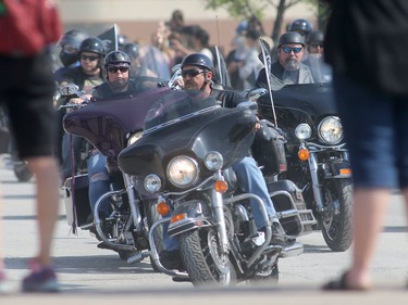 The 10th Annual Motorcycle Ride For Dad took place in Winnipeg today.  The event has, so far, raised $1.85 Million for prostate cancer research and education in Manitoba.  Organizers hope to raise $350,000 this year, to make the ten year total $2.2 Million.  Saturday, May 26, 2018.   Sun/Postmedia Network