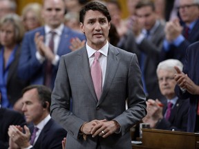 Prime Minister Justin Trudeau rises during Question Period in the House of Commons on Parliament Hill in Ottawa on Tuesday, June 12, 2018.