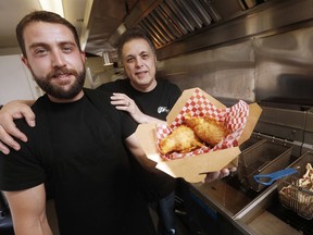 Anthony Faraci and his father Phil are photographed in their food truck as they relaunch his late uncle Paul Faraci's original Pizza Pop - Paul's Original Pizza Snack (POPS) in Winnipeg, Tuesday, June 5, 2018.