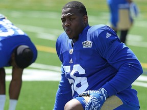 As the first overall pick in the 2017 CFL draft, Bombers defensive tackle Faith Ekakitie came to training camp in better shape and with a better understanding of the CFL game, after a full season with the Bombers, but he’s not exactly turning heads this spring and he could be a candidate to be cut after Friday’s final exhibition game in Vancouver against the B.C. Lions.
