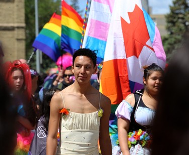 All manners of dress during the Pride Day parade on York Avenue in Winnipeg on Sun., June 3, 2018. Kevin King/Winnipeg Sun/Postmedia Network
