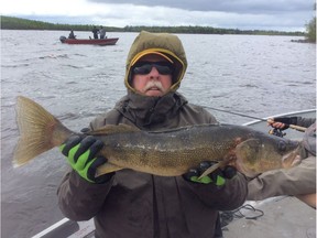 Nashville Predators majority owner Herb Fritsch with a giant, caught during four days navigating the waters of Gunisao Lake recently with his brother Gary.