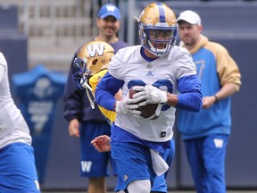 Blue Bombers running back Andrew Harris during practice Tuesday.