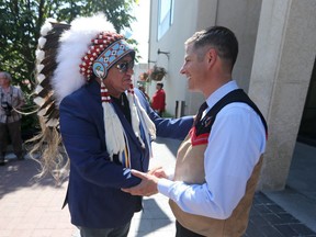In this file photo, officials attend a ceremony after Winnipeg's Indigenous Accord was signed on June 20, 2017. More signatures were added to the document this morning, June 20, 2018.