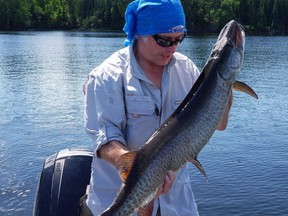 Ron Edwards from the Canadian Esox Association with a muskie.