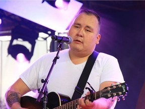 Award-winning Manitoba musician William Prince performs a soundcheck at the main stage at The Forks in Winnipeg on June 22, 2018 in preparation for his performance at the national 2018 Indigenous Day Live.