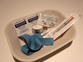 An injection kit from a consumption site in Calgary. Postmedia file