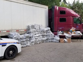 Marijuana seized by the RCMP on the Trans Canada Highway near West Hawk Lake.