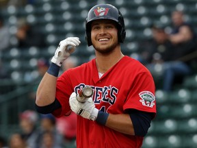 Goldeyes’ outfielder Grant Heyman went into Friday batting .344 in his last 15 games. (KEVIN KING/WINNIPEG SUN)