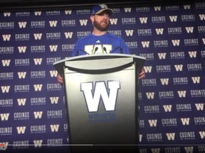 Winnipeg Blue Bombers quarterback Matt Nichols discusses his return to CFL action on Friday, July 6, 2018.