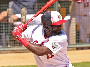 Goldeyes outfielder Reggie Abercrombie played his 2,000th career professional game Sunday, which also was his 38th birthday. (DAN LeMOAL/Winnipeg Goldeyes)