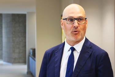 Keith LaBossiere, a managing partner at Thompson Dorfman Sweatman law firm, gives a tour of their new offices on the top floor of the 17-storey True North Square office building in Winnipeg on July 23, 2018.
Danton Unger/Winnipeg Sun