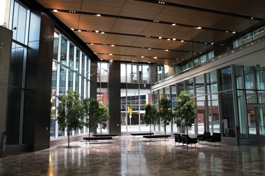 The view of the lobby of the newly completed 17-storey True North Square office building in Winnipeg on July 23, 2018.
Danton Unger/Winnipeg Sun