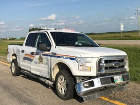 A Winnipeg man faces numerous charges including impaired driving and assaulting a police officer with a weapon after refusing to pull over for the RCMP and ramming his vehicle into an RCMP vehicle near Lac du Bonnet on Saturday.