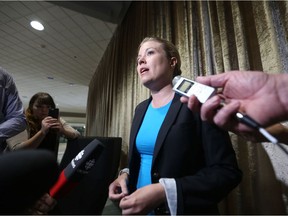 Conservative MP Michelle Rempel, Shadow Minister for Immigration, Refugees and Citizenship speaks to media following Friday's meeting of federal, provincial and territorial ministers in Winnipeg.