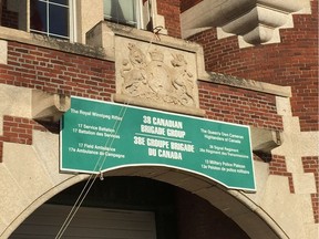 An undated file shot of the front entrance of Minto Armouries in Winnipeg, home of 38 Canadian Brigade Group.