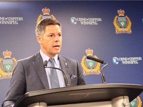 Mayor Brian Bowman called for more resources from the province after crime statistics were released Monday, July 23, 2018, at Winnipeg Police Service headquarters in Winnipeg, showing soaring numbers in violent, property and drug crimes, including a spike in crimes related to the meth crisis in Winnipeg.