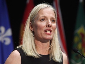 Minister of Environment and Climate Change Catherine McKenna speaks at a press conference in Ottawa on June 28, 2018.