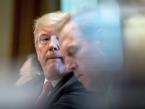 Donald Trump is suggesting the United States has deliberately left Canada on the NAFTA sidelines as negotiations between Washington and Mexico have heated up in recent weeks. President Donald Trump attends a cabinet meeting in the Cabinet Room of the White House, in Washington on Thursday, Aug. 16, 2018.