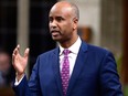 Minister of Immigration, Refugees and Citizenship Ahmed Hussen rises during Question Period in the House of Commons on Parliament Hill in Ottawa on Monday, April 30, 2018.