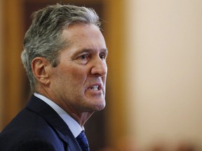 Premier Brian 
Pallister said he will implement all of the changes recommended by two reports after they showed that 70% of government employees don't report sexual harassment in the workplace. THE CANADIAN PRESS/John Woods ORG XMIT: CPT117
