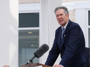 Premier Brian Pallister speaks during the official opening ceremony of the Grace Hospital emergency department earlier this year. Tory politicians will either be able to tell voters at the doorstep how well their health care reform plan is working or will have to make excuses for why it isn't.