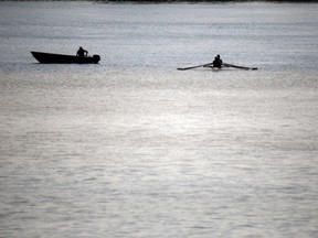 Boats on the Red River, close to The Forks in Winnipeg.  Saturday, May 26, 2018.   Sun/Postmedia Network