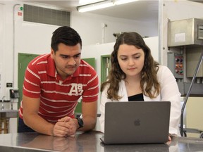 Luis Dominguez (left) and Maria Arzamendi (right) have traveled to Canada from Mexico to study at the University of Manitoba in Winnipeg in the Mitacs Globalink program. Photo taken on Thursday, August 2, 2018.