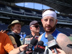 Matt Nichols discusses being booed by fans with media after Winnipeg Blue Bombers practice on Tuesday.