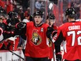 In this March 22 file photo, Ottawa Senators forward Matt Duchene celebrates his goal against the Edmonton Oilers.