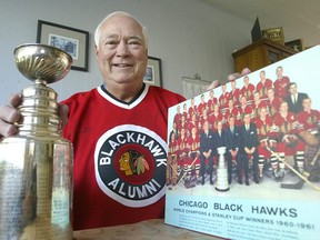 Former Chicago Blackhawk Ab McDonald scored the winning goal in the 1961 Stanley Cup. McDonald died in early September.