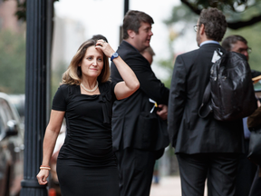 Canadian Foreign Affairs Minister Chrystia Freeland arrives at the Office Of The United States Trade Representative Robert Lighthizer in Washington.