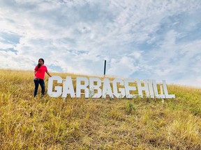 The original garbage hill sign.