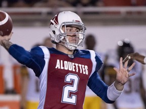 When Johnny Manziel lines up under centre on Friday, it will mark the sixth time the Alouettes have changed starting quarterbacks this year. (The Canadian Press)