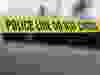 Yellow police line tape