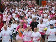 Runners head out during the Run for the Cure for breast cancer in Winnipeg, Man. Sunday, October 04, 2015. Brian Donogh/Winnipeg Sun/Postmedia Network