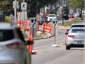 Road work in progress, in Winnipeg.  The city has announced a plan to accelerate road construction projects.. Friday, September 07/2018 Winnipeg Sun/Chris Procaylo/stf
