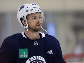 Winnipeg Jets defenceman Josh Morrissey takes part in an informal workout at Bell MTS Iceplex in Winnipeg on Mon., Sept. 10, 2018. Kevin King/Winnipeg Sun/Postmedia Network